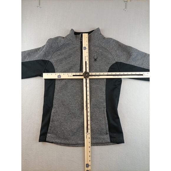 Spyder Mens Outbound 1/4 Zip Sweater Jacket Size L Gray Black Logo - Picture 8 of 10